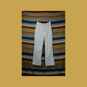 Womens Levis math club flare cream corduroy crop boot cut jeans pants size 26